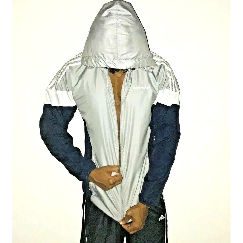 Adidas Originals Vintage Rare Jacket Windbreaker Skateboarding Gray :